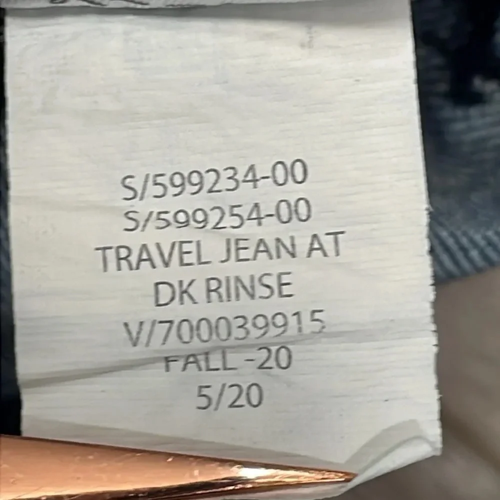 Banana Republic Travel Jean Athletic Fit Dark Rinse Denim 35x32